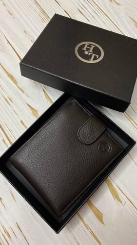 Чоловічий гаманець-портмон з натуральної шкіри Н. T. 539-2 темний коричневий