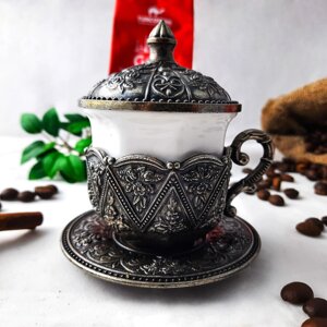 Турецька чашка для кави. Колір: Темне Срібло", 50 мл