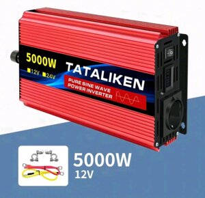 Інвертор чистий синус 12 в 220В 5000 Вт перетворювач 12-220v 5 кВт