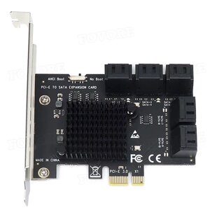 Контролер адаптер PCIE x1/10 Sata портів (Chia)