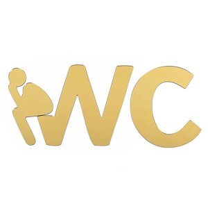 Дзеркальний декор акриловий самоклеючий WC золото, 3шт (D) SW-00002525