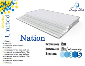 Матрац «Nation»Ортопедичний матрац на основі еластичної піни Airfoam ТМ «Family Sleep» 80х160