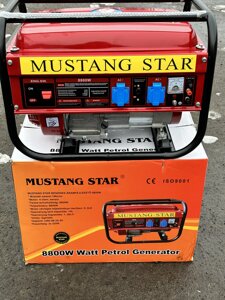 Генератор на бензині 4,0 квт! Mustang star 8800 генератор 1-фазний Мідна обмотка