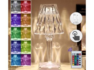 Акумуляторна настільна лампа-нічник VHG SN01 з пультом RGB Нічник Crystal Table Lamp