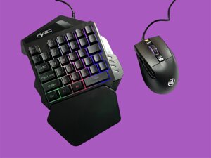 Ігрова Клавіатура з мишкою VHG V100 + A905 One-handed Gaming Keyboard Black+RGB (Bundle)