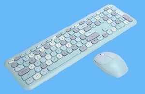 Комплект бездротовий VHG Mofii 666 Turquoise, клавіатура + миша