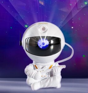 Лазерний нічник-проектор зоряного неба VHG K1 Astronaut White з пультом 12 х 7.5 см