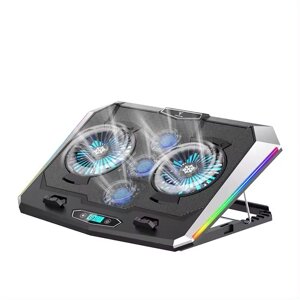 Підставка для ноутбука з охолодженням VHG D10 з RGB-підсвічуванням Laptop Cooling Pad, Black