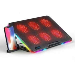 Підставка для ноутбука з охолодженням VHG F5 з RGB-підсвічуванням Laptop Cooling Pad, Red