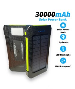 УМБ із сонячною панеллю VHG DN36 30000 mAh Wireless Solar Power Charger, Green