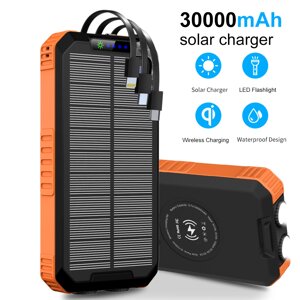 УМБ із сонячною панеллю VHG DN49 30000 mAh Wireless Solar Power Charger Orange