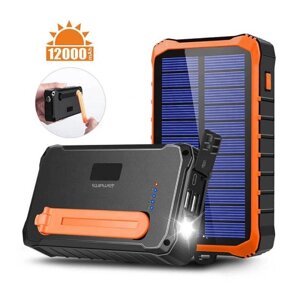 УМБ VHG BT-20 3в1 із сонячною панеллю та динамо машиною 12000 mAh 2.1A, Orange