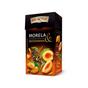 Чорний листовий чай зі шматочками персика та абрикоса Big-Active 80 г