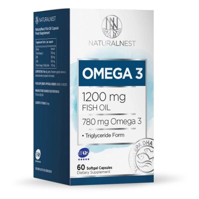 Дієтична добавка "Omega 3 з риб'ячим жиром" NATURALNEST 60 желатинових капсул від компанії Інжир - фото 1