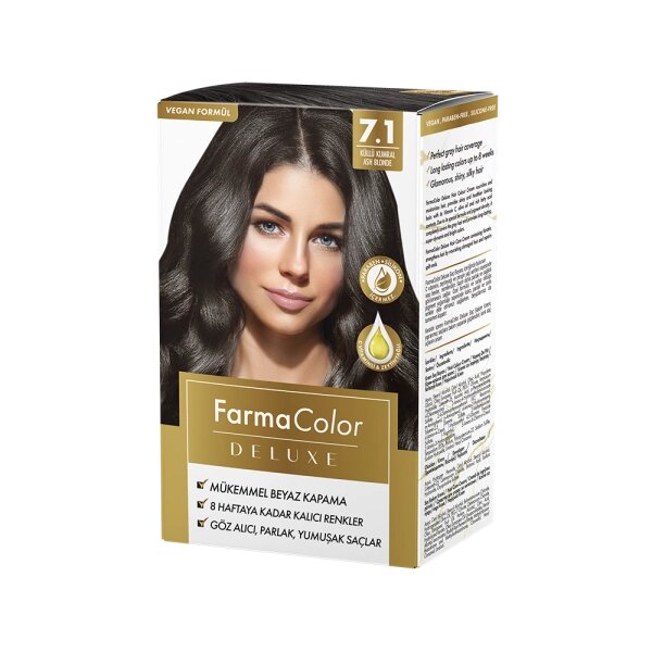 Farmasi Крем-фарба для волосся Farma Color Deluxe Каштаново-коричневий 7.1 від компанії Інжир - фото 1