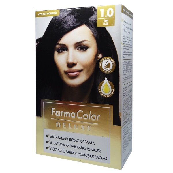 Крем-фарба для волосся Farma Color Deluxe Чорний 1.0 Farmasi від компанії Інжир - фото 1