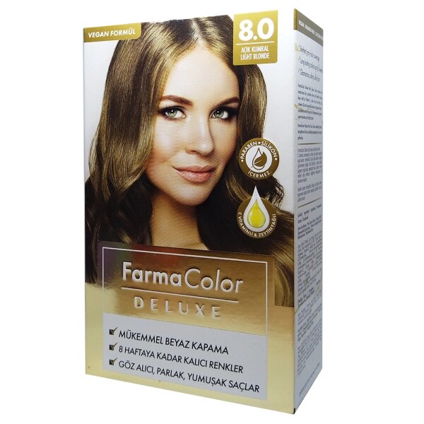 Крем-фарба для волосся Farma Color Deluxe Світлий блонд 8.0 Farmasi від компанії Інжир - фото 1