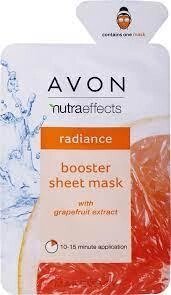 Маска для обличчя з екстрактом цитрусових Avon Nutraeffects Booster Sheet Mask