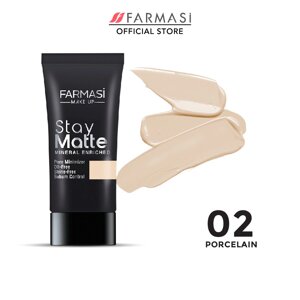 Матувальний мінеральний тональний крем Stay Matte 02 Кремовий, Porcelain Make Up Farmasi, 30 мл