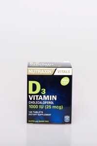 Дієтична добавка "Вітамін D3" NUTRAXIN, 120 таблеток