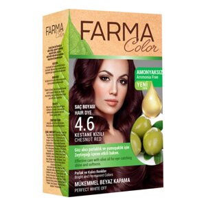 Крем-фарба для волосся без аміаку Farma Color 4.6 Червоний каштан Farmasi