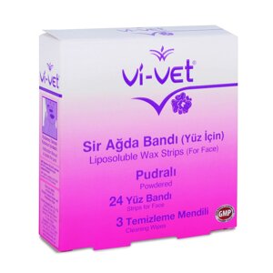 Набір воскових смужок для епіляції обличчя з тальком Vi-Vet, 24/3 шт