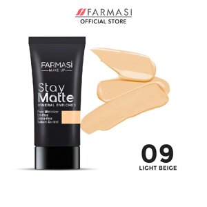 Матувальний мінеральний тональний крем Stay Matte 09 Світлий бежевий/Light Beige, Make Up Farmasi, 30 мл