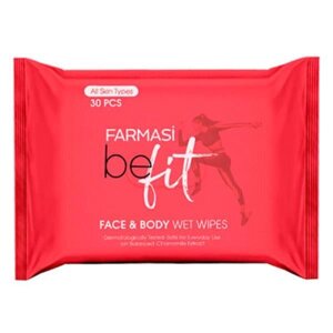 Уцінка! Вологі серветки для обличчя і тіла 30 шт Be Fit Farmasi, термін 11/22