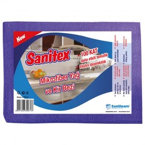 Серветка з мікрофібри Sanitex для очищення скла, 1 шт.