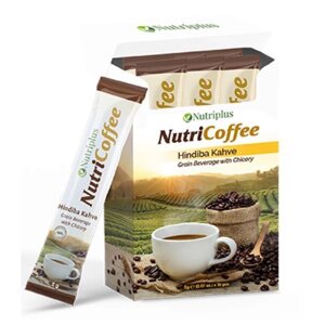 Уцінка! термін 10/23. Розчинна кава з цикорієм у стиках, Nutri Coffee Nutriplus, 16 шт. по 2 г Farmasi