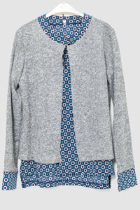 Блуза жіноча обманка -уцінка, колір сіро-бежевий, 230R53-7-U-5