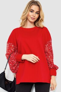 Блуза з шифоновими рукавами, колір червоний, 244R037
