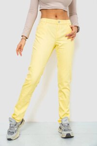 Штани жіночі однотонні, колір жовтий, 244R089