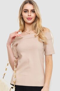 Футболка-блуза жіноча стрейч, колір бежевий, 186R016