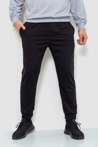 Спорт штани чоловічі двонитка, колір чорний, 241R8005