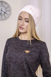 Жіноча шапка, рожевого кольору однотонна, 167R013