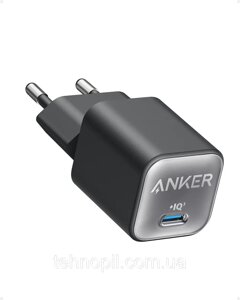 Anker 511 Charger (Nano 3, 30 W) A2147 Зарядний пристрій для iPhone iPad Samsung Galaxy Чорний