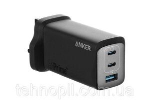 Anker 737 Charger (GaNPrime 120W) UK Потужний зарядний пристрій для ноутбука і телефона + Перехідник на українську