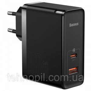 Baseus GaN5 Pro Fast Charger 100W Мережевий зарядний пристрій QC4.0 PD3.0 USB Type-C + кабель Baseus Type-C