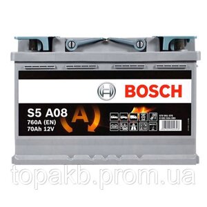 Аккумулятор Bosch AGM (Gel)70 Ah 760 A S5