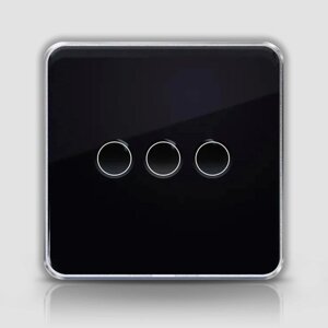 Чорний сенсорний WiFi вимикач Tuya (3 клавіші)