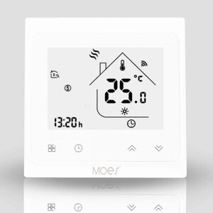 ХАРАКТЕРИСТИКИ Виробник Moes Тип пристрою Термостат для теплої підлоги Протокол зв'язку Wi-Fi Екосистема Google Home,