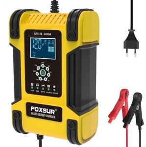 Зарядний пристрій FOXSUR 12A 12-24 В для акумулятора (Foxsur 12v 12a FBC122412D) зарядна станція