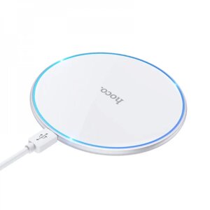 Бездротовий зарядний пристрій HOCO CW6 Pro Easy 15W charging wireless fast charger кругла бездротова зарядка чорна