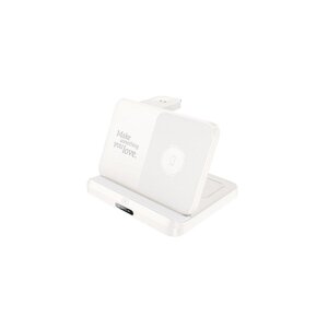 Бездротовий зарядний пристрій HOCO CQ7 Pass folding 3-in-1 wireless fast charger (iWatch+SAM) Milky White