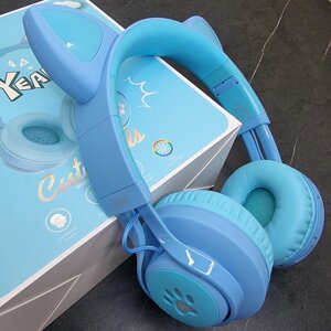 Бездротові Bluetooth-навушники котячі вушка HOCO W39 Cat ears headphones з мікрофоном Purple