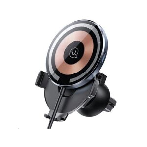 Тримач для мобільного Usams US-CD164 Magnetic Car Wireless Charging Phone Holder (Air Vent) 15 W (With Magnetic