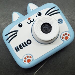 Дитячий фотоапарат із селфі камерою та відеозніманням і 5 ігор у меню X900 Cat blue Синій