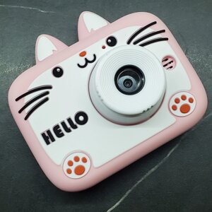 Дитячий фотоапарат із селфі камерою та відеозніманням X900 Cat pink Рожевий