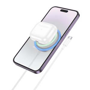 Кругла бездротова зарядка Hoco CW53 Quick Magnetic 15W charging wireless fast charger